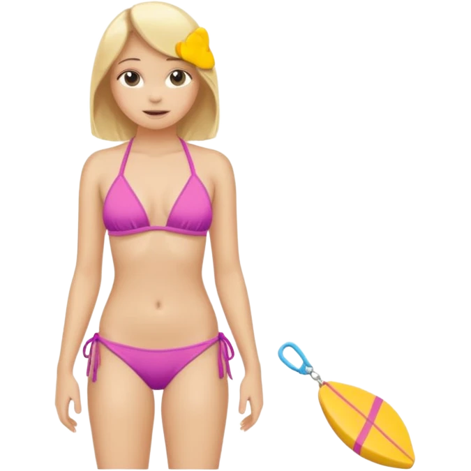 Cute Blonde fourteen year old girl in a bikini  emoji