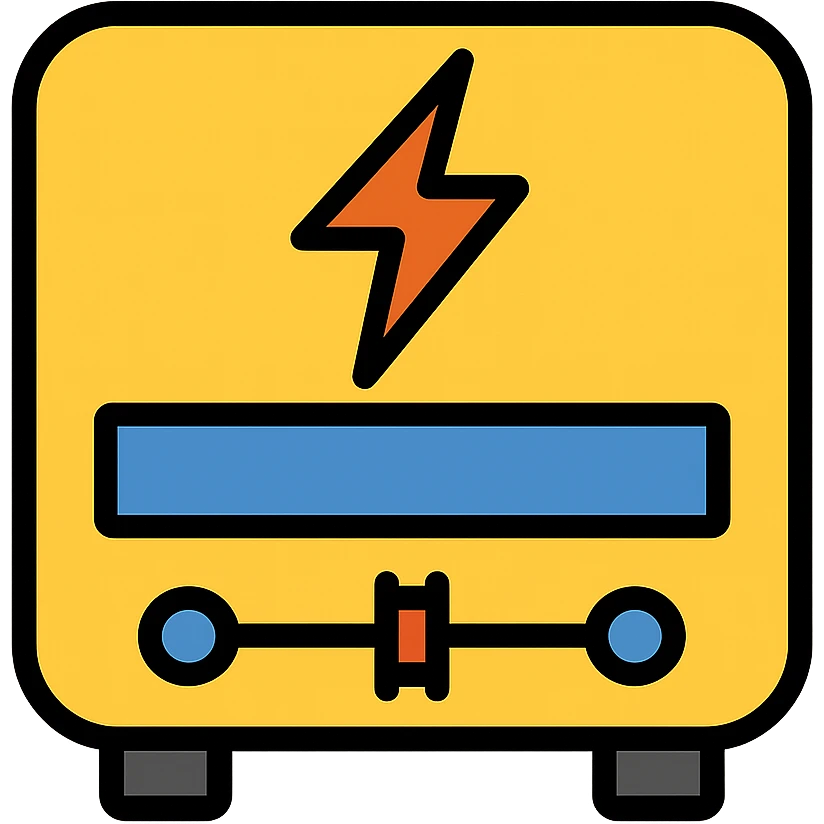 compact inverter icon with lightning bolt and circuit elements emoji