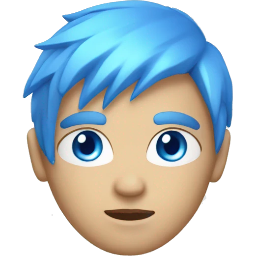 Blue eyed human coated in blue lightning emoji