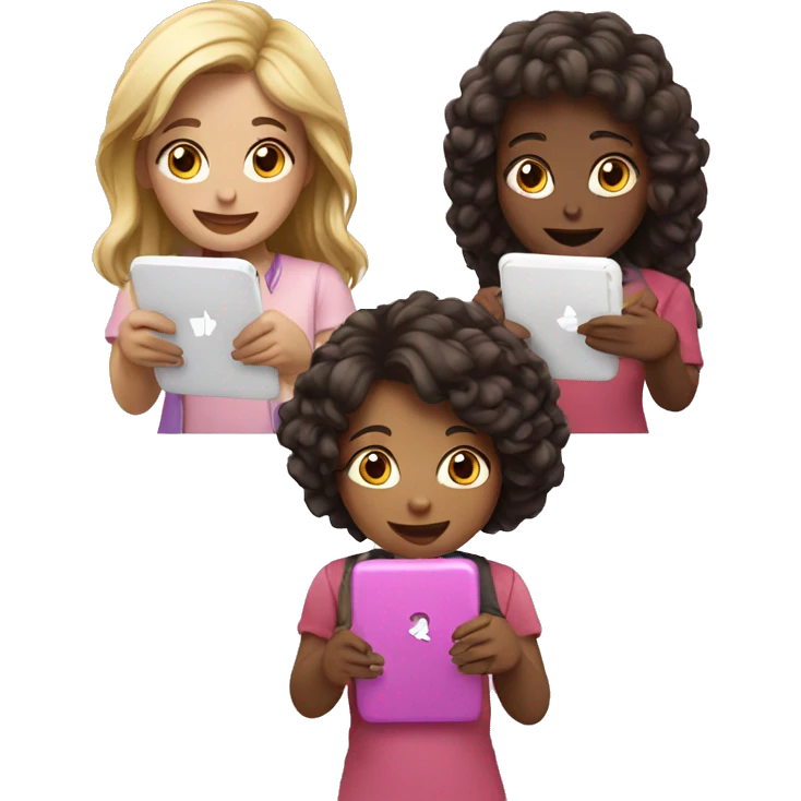 2 girls playing on their phone emoji