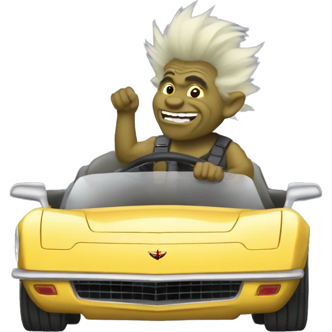 Troll driving a corvette  emoji