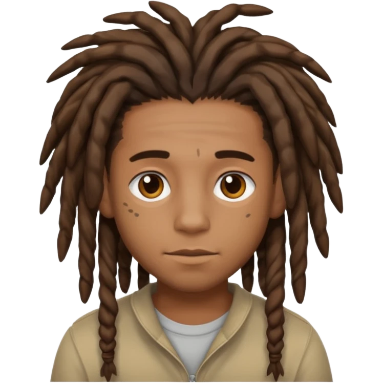 brown boy with aesthetic dreads emoji