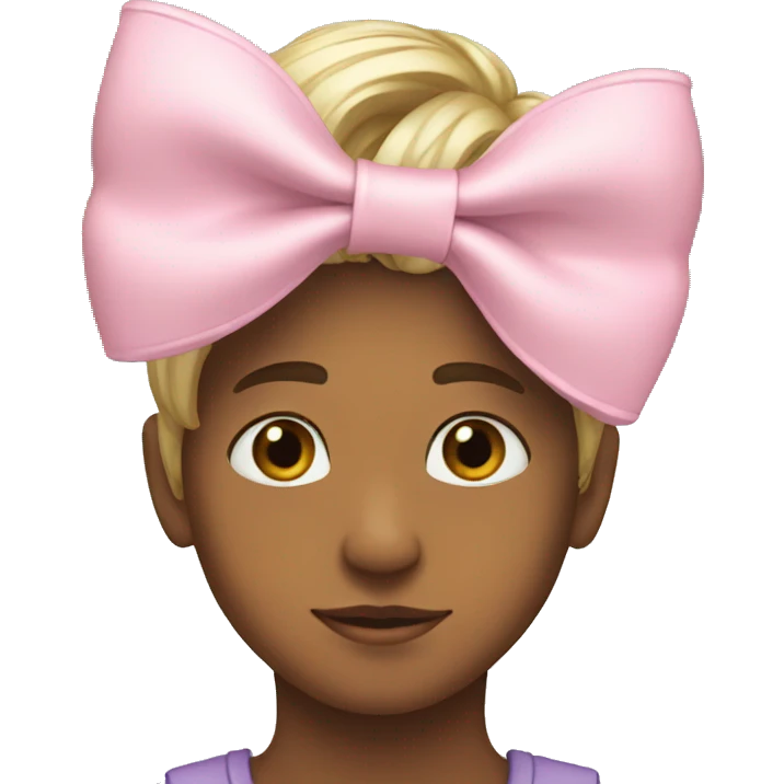 Soft pink bow on boys head  emoji