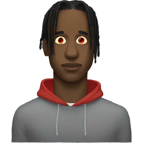 travis scott with red eyes emoji