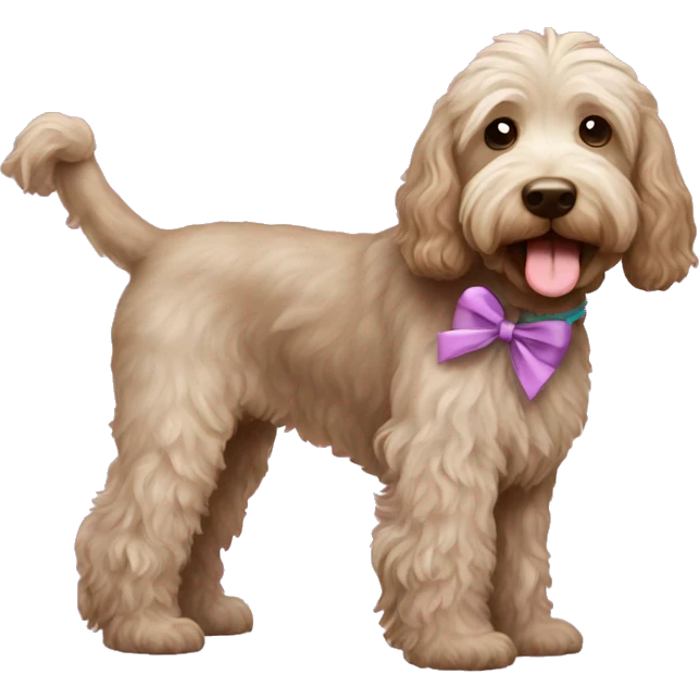 labradoodle with a bow emoji
