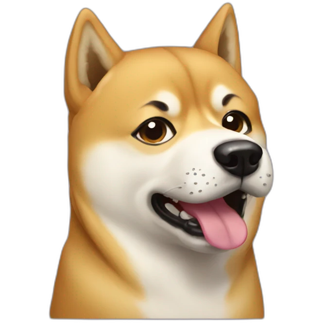 doge with a crying face emoji