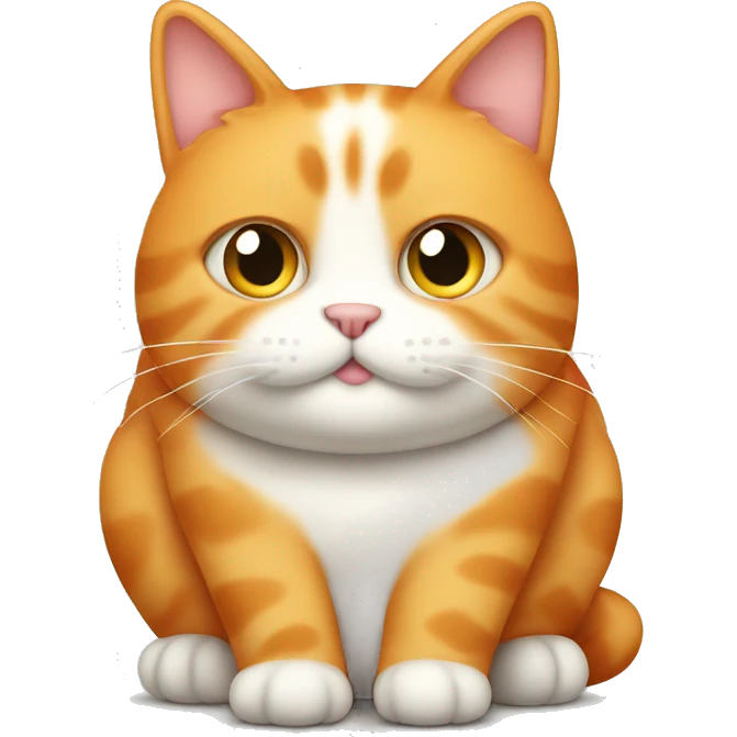 Fat orange cat with white spots emoji