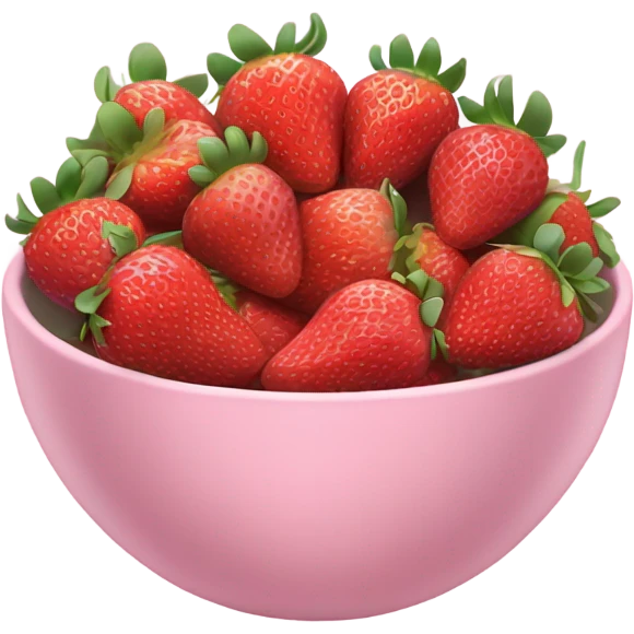 large fancy pastel pink bowl of strawberries emoji