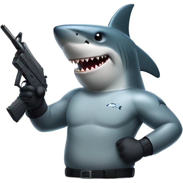 Shark and gun emoji