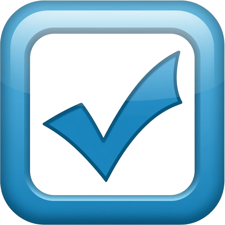 Blue tik emoji squre shape emoji