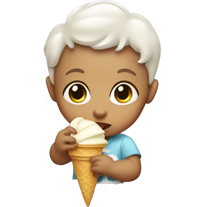 Baby eating ice cream emoji