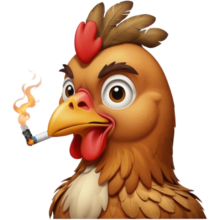Chicken with a cigarette  emoji