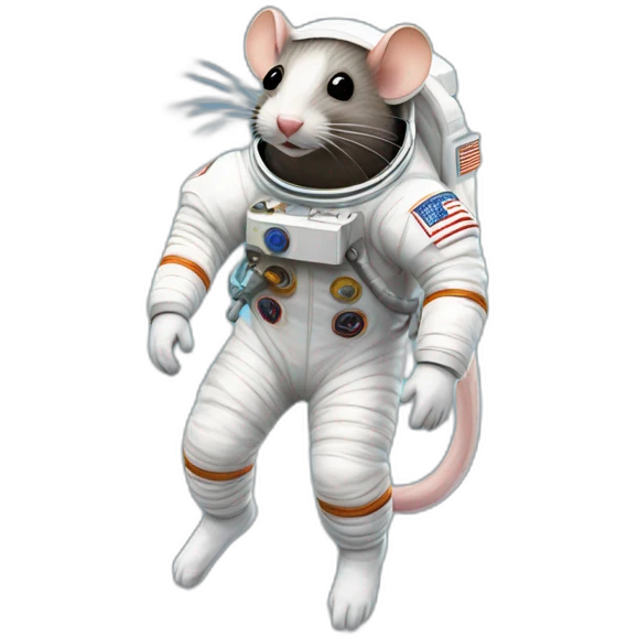 astronaut rat levitating emoji