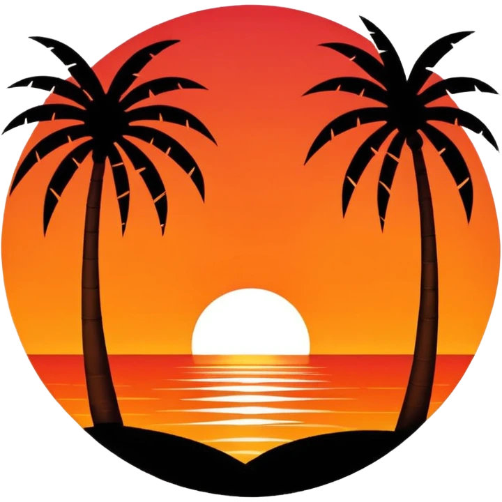 sunset with palm trees emoji