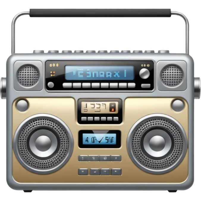 boombox radio silver emoji