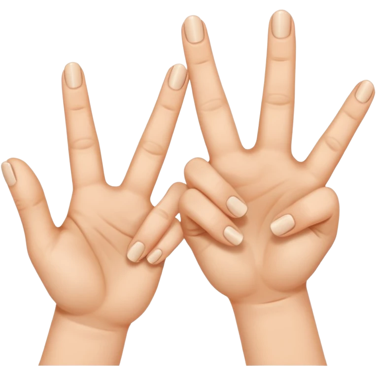 Fais-moi demain coller les unes à côté des autres. La première main gauche le pouce, l’index, majeur sont levé alors que l’annulaire et auriculaire sont repliés. Reproduit la même chose pour la main droite. emoji