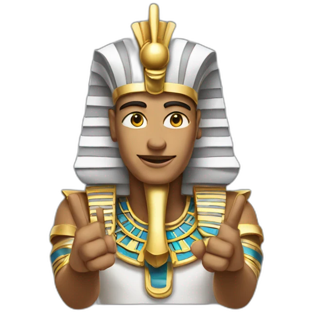 pharaoh pointing heart with hands emoji