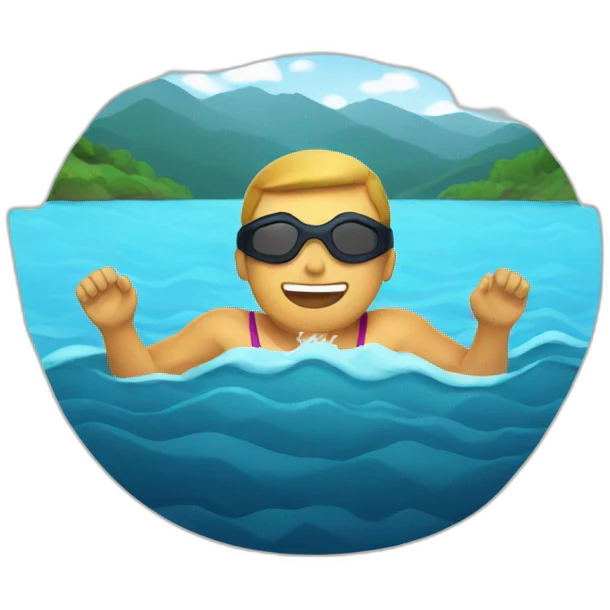 swimmer swimming in a river emoji