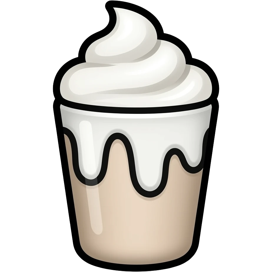 thick black outline, milkshake emoji, thick black outline, simple cartoon emoji