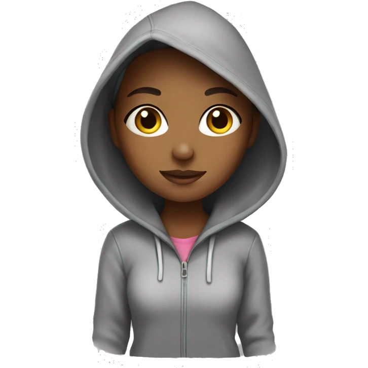 Clean girl wearing a hoodie emoji