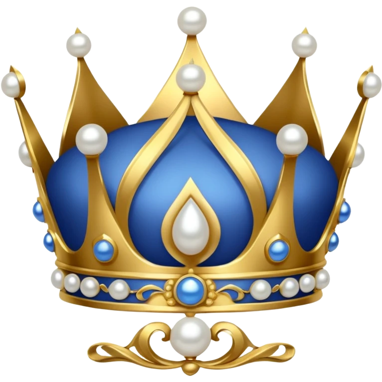 blue crown with 4 pearls emoji