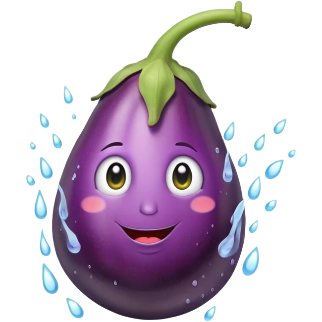 Eggplant with water emoji