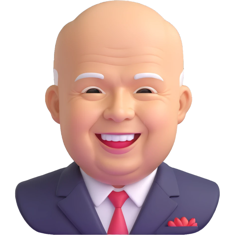 portrait of Nikita Khrushchev smiling emoji