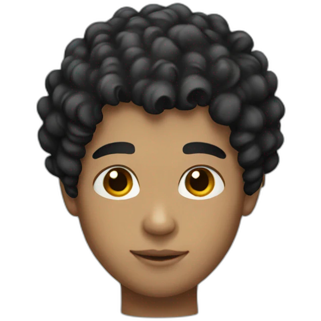boy with black curly hair  emoji