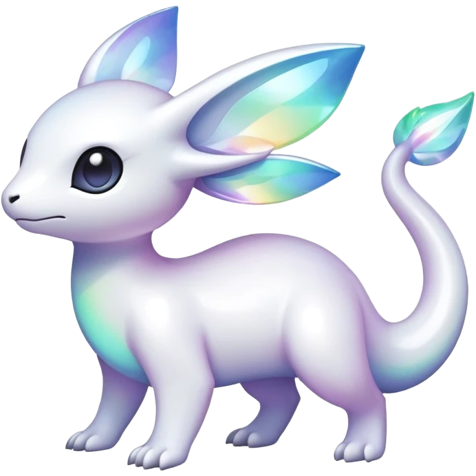  Iridescent white pale fakemon-creature  emoji