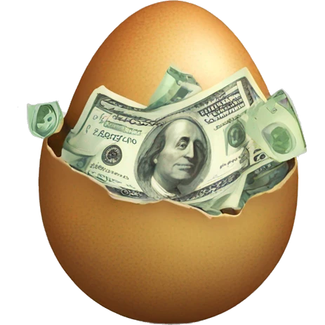 Dinosaur egg  with money sign emoji