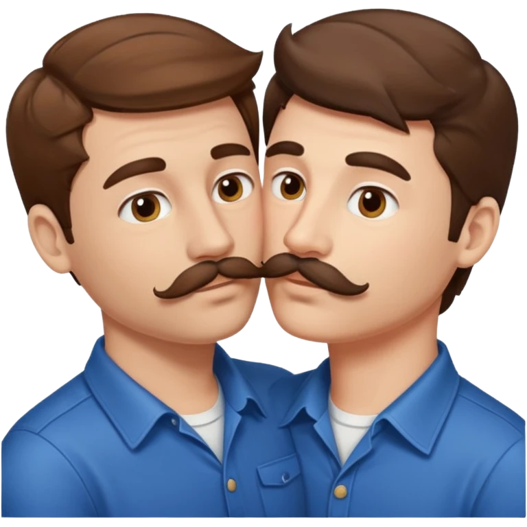 Kissing bf and brwon your hir andA man with a mustache emoji