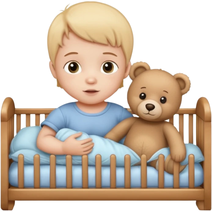 baby in bid with teddy bear







 emoji
