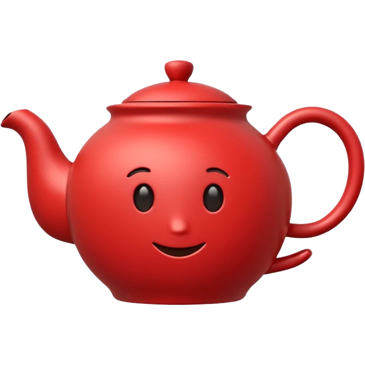 simple design teapot emoji style, similar to dual sword and coffee cup emoji style, moderate red color #c05734 emoji