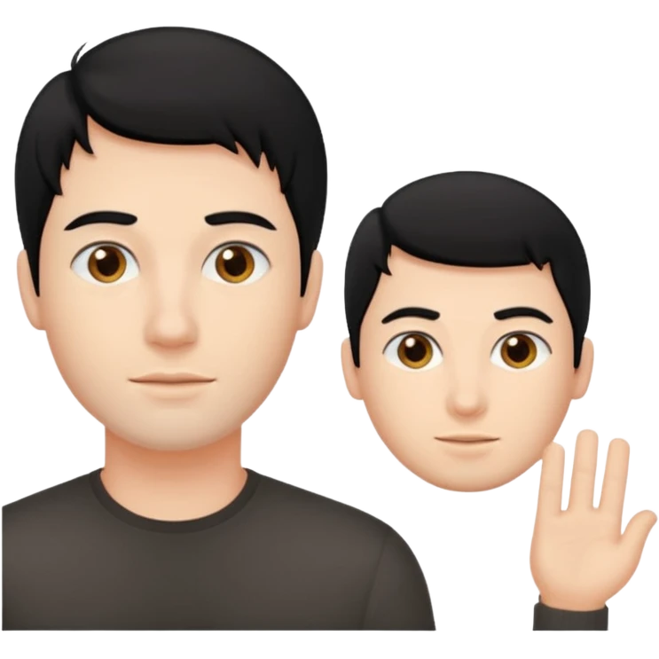 30 yaş genç erkek siyah saçlı emoji