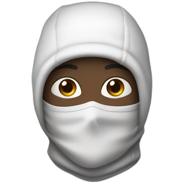 Boy with a balaclava and a hand roll cigaret emoji
