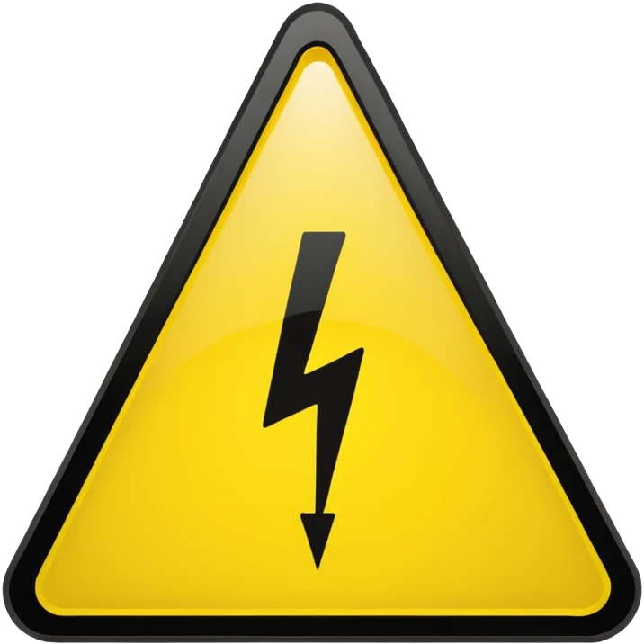 high voltage warning sign, bold emoji