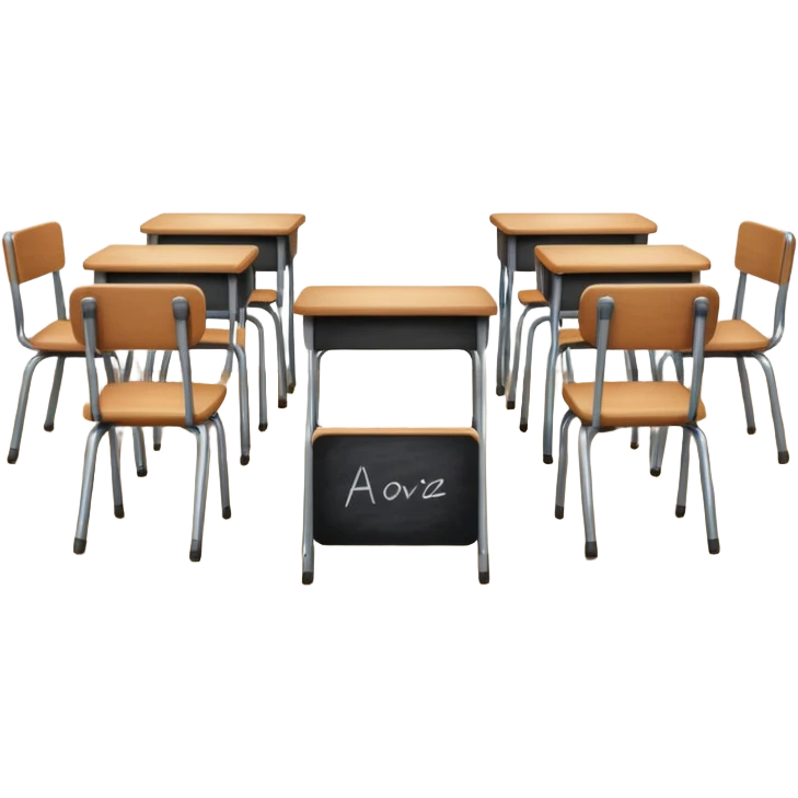 a classroom with a blackboard emoji