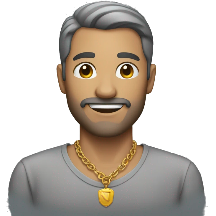 Man pointing at you GRAY SHIRT, NO BEARD, WITH NECKLACE emoji