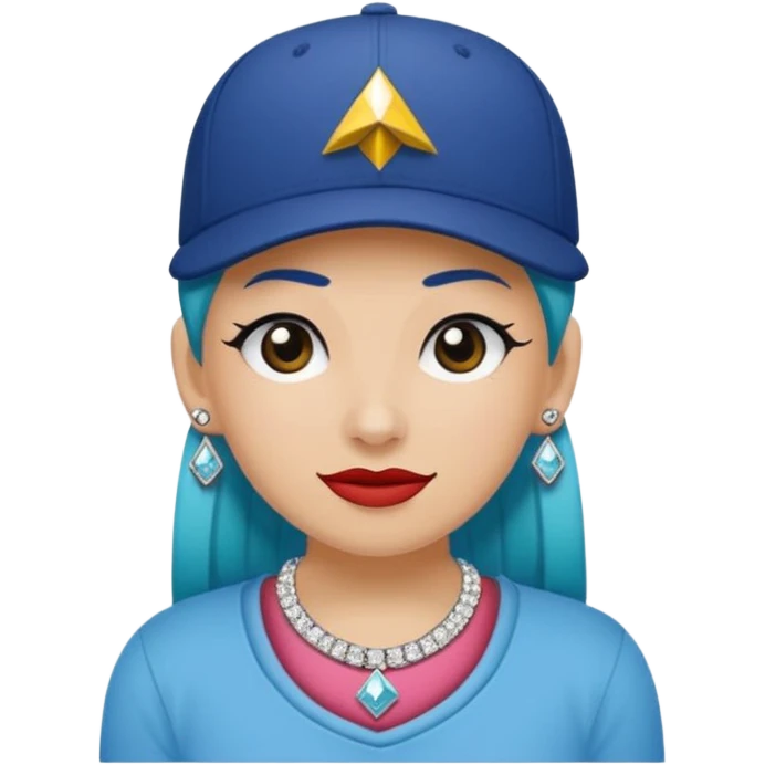 🥷🏻 crea un emojin de como el que está ay pero con gorra marca adida y un collar de diamantes ponle tatuaje en la cara y en la boca ponle brazos emoji