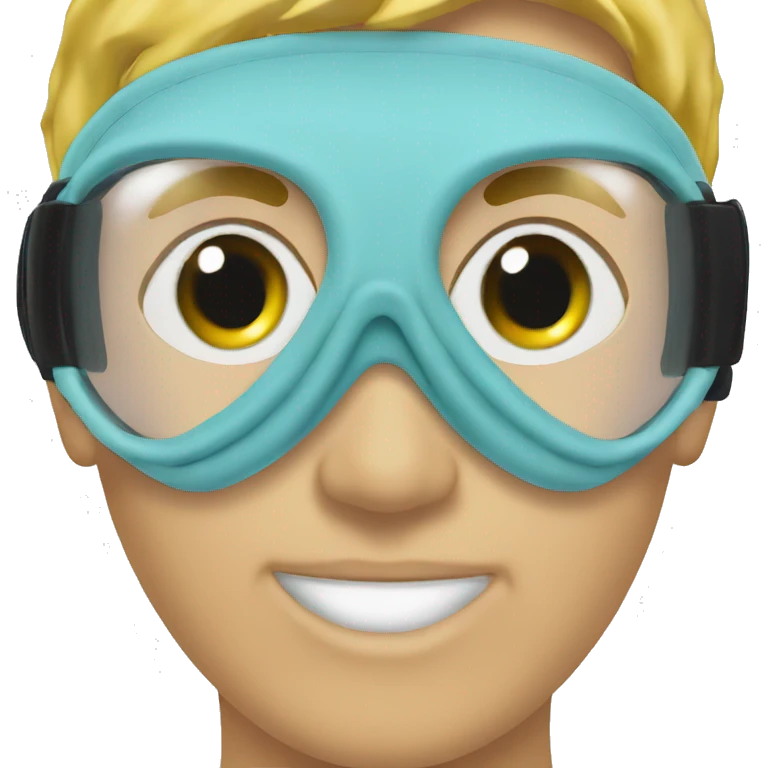 Snorkel eye mask light blue emoji