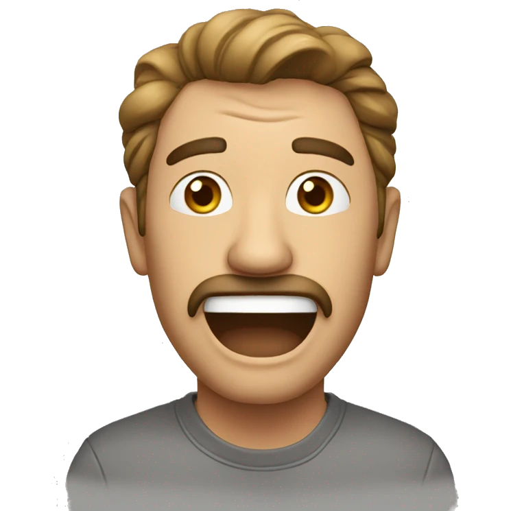 a man who do the mewing emoji