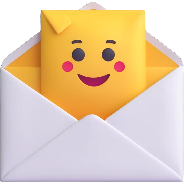 a letter being placed inside an envelope, 3D emoji style emoji