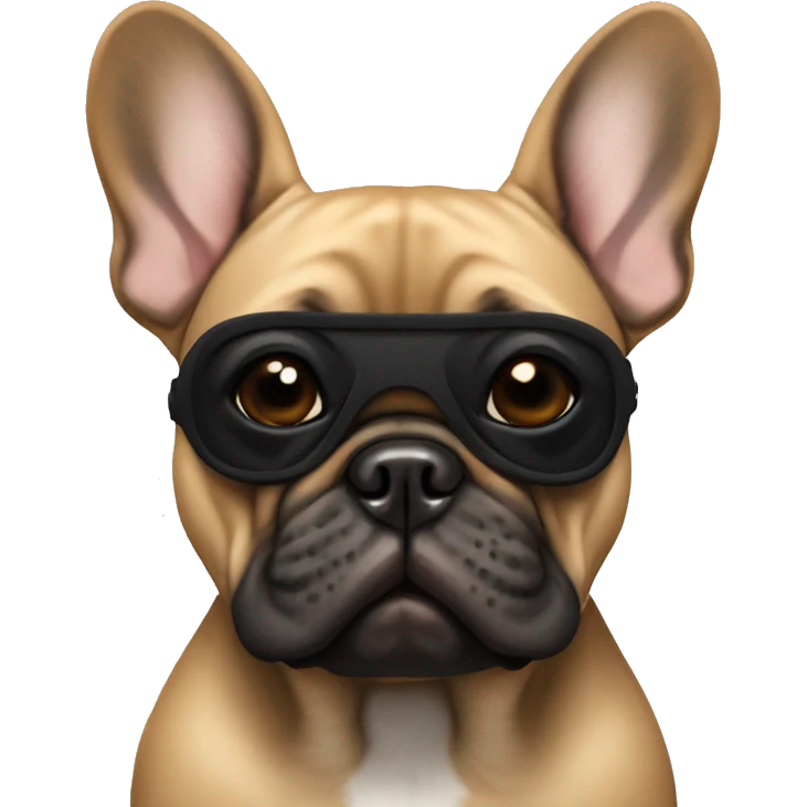 Tan French bulldog with black mask emoji