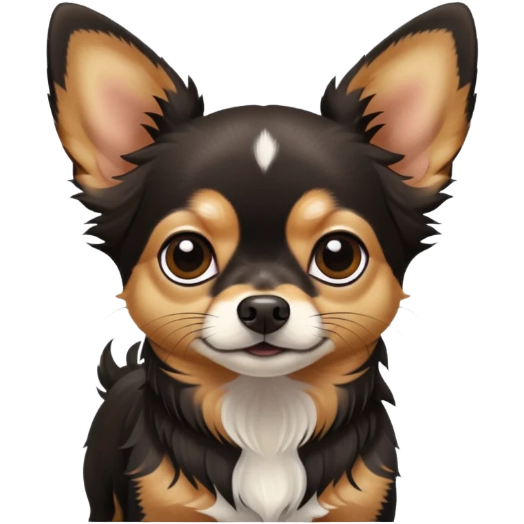 Black an with chihuahua longhair  emoji