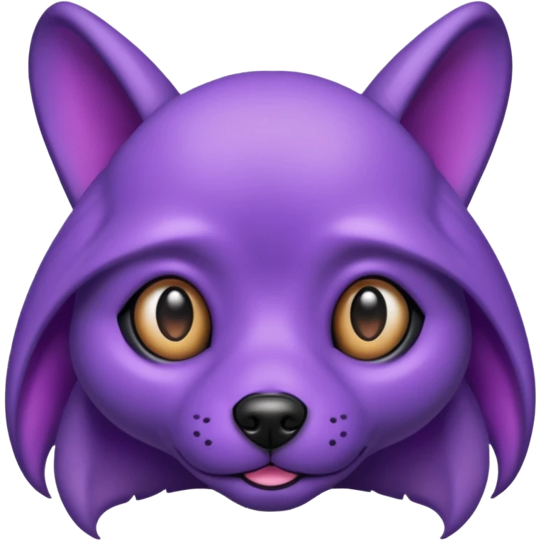 alien dog purple very big folded ear emoji