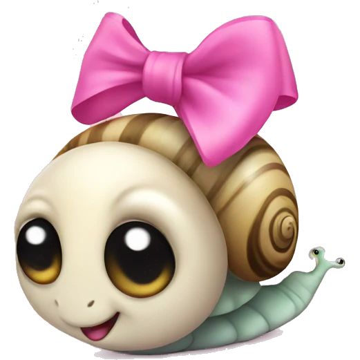 baby snail with pink bow  emoji