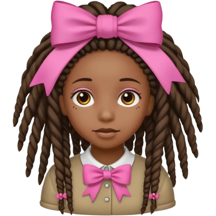 A black girl with dreadlocks and pink bows emoji