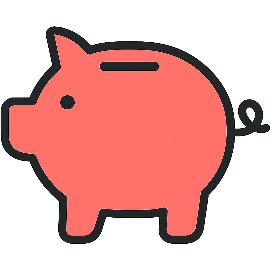 modern simple friendly piggy bank icon suitable for iOS app emoji