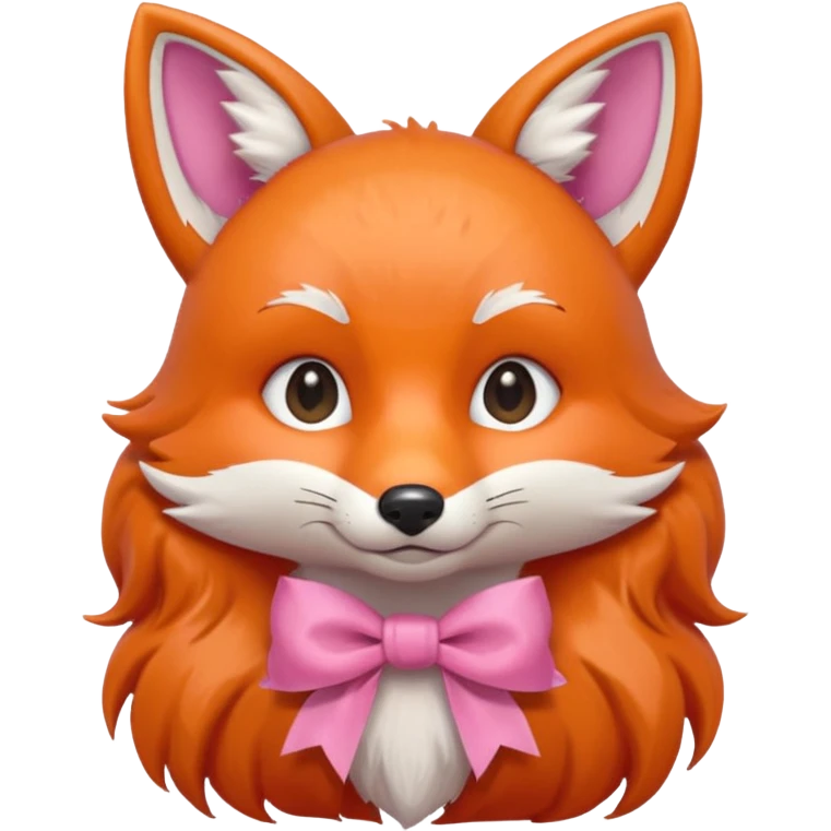 fox with a pink bow, portrait, bust up emoji