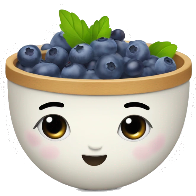 Cute yoghurt bowl with blueberries  emoji